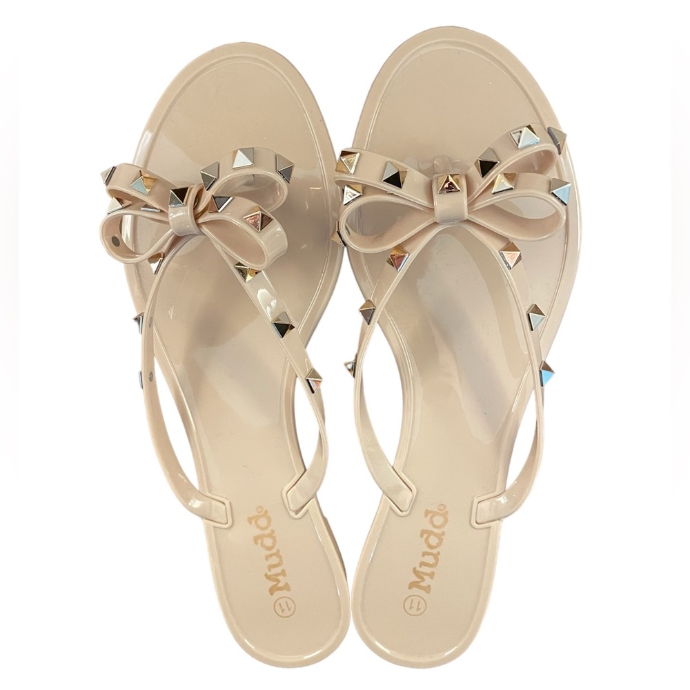 SIZE 11 MUDD NEW IN BOX NEVER WORN BLUSH NUDE THONG SANDALS